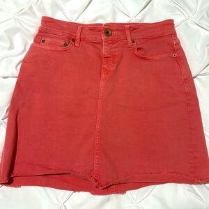 Vineyard Vines Coral Raw Hem Jean Denim Skirt, Size 4
